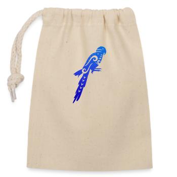 Maori Blue Macow Papagei Tribal Tattoo Geschenk - Verschließbarer Geschenkbeutel aus Baumwolle (14x20cm) - Natur - Vorne