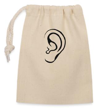 Oreilles Entendre cadeau d’oreilles idées cadeaux - Sac cadeau en coton avec cordon (14 x 20 cm) - nature - Devant