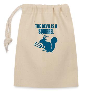 The devil is a squirrel, Devil Squirrel - Closable cotton gift bag (14x20cm) - nature - Front