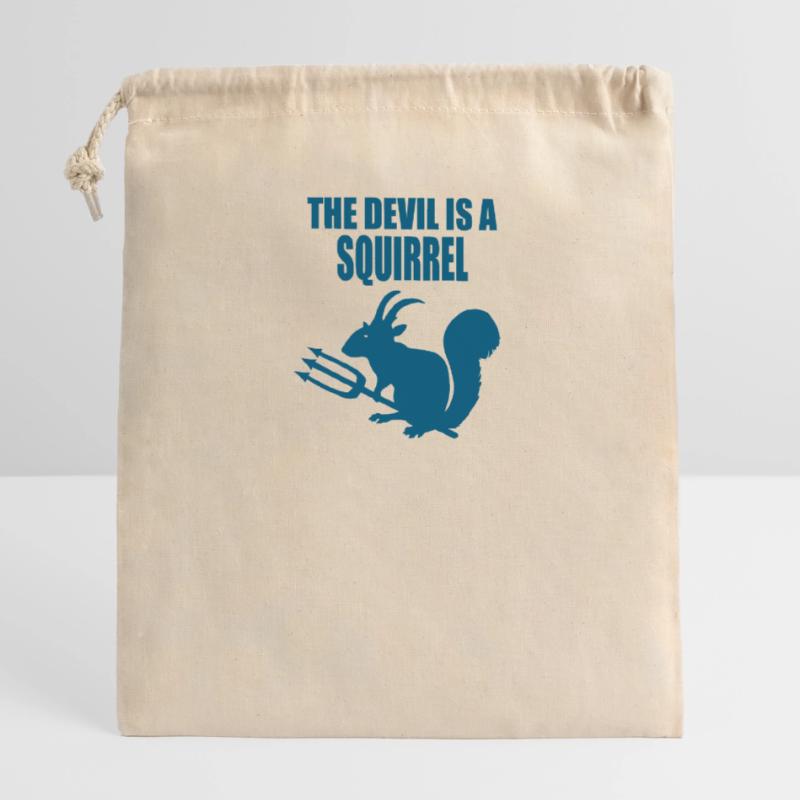 Der Teufel ist ein Eichhörnchen, Devil Squirrel Verschließbarer Geschenkbeutel aus Baumwolle (14x20cm)