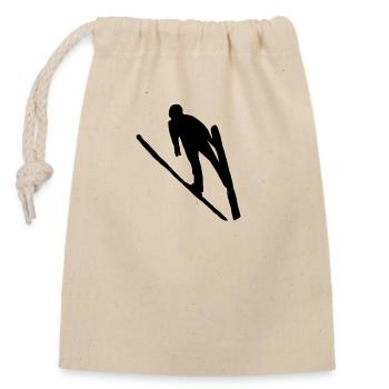 Ski jumping ski flying winter sports ski ski jumpers - Closable cotton gift bag (14x20cm) - nature - Front