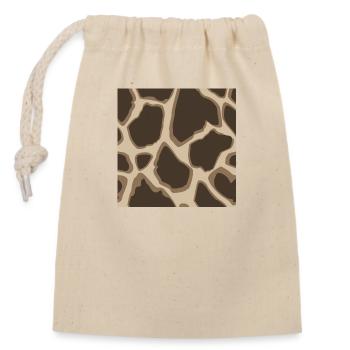 Motif de girafes - Sac cadeau en coton avec cordon (14 x 20 cm) - nature - Devant