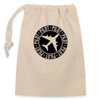 Shield Stamp Pilot - Closable cotton gift bag (14x20cm) - nature - Front