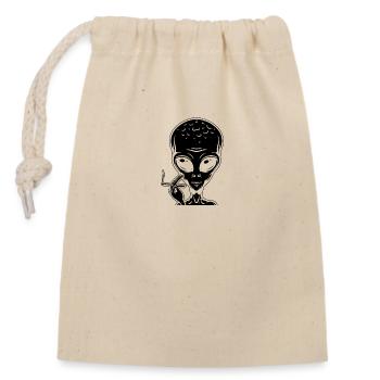 Alien Stoner | Weed 420 weed smoking gift ideas - Closable cotton gift bag (14x20cm) - nature - Front