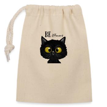 Blackcat - Closable cotton gift bag (14x20cm) - nature - Front