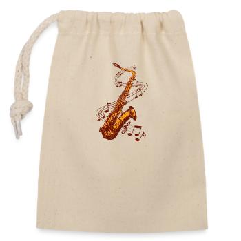 Musicien saxophone - Sac cadeau en coton avec cordon (14 x 20 cm) - nature - Devant