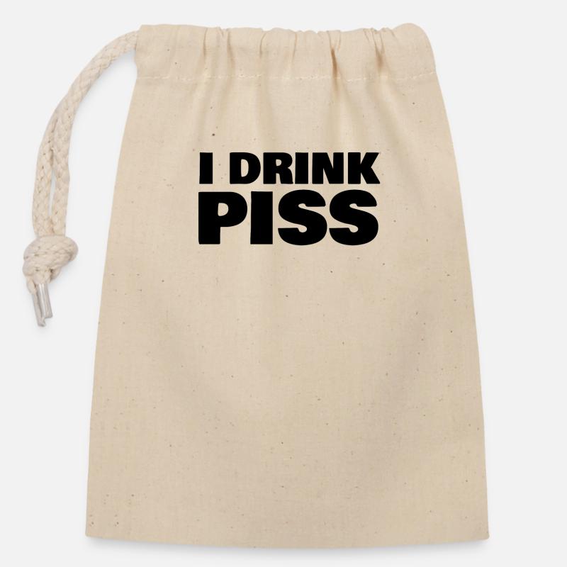 i drink piss - Verschließbarer Geschenkbeutel aus Baumwolle (14x20cm) - Natur