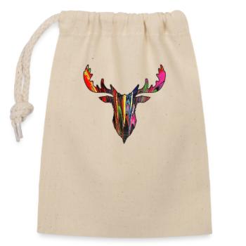 Deer Black Forest Colorful * Street art * Jack Joblin - Closable cotton gift bag (14x20cm) - nature - Front