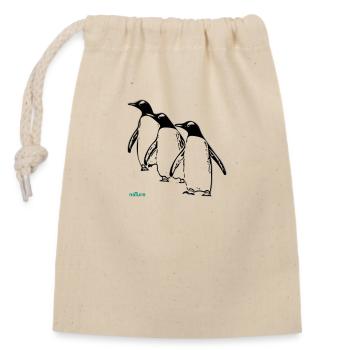 manchot - Sac cadeau en coton avec cordon (14 x 20 cm) - nature - Devant