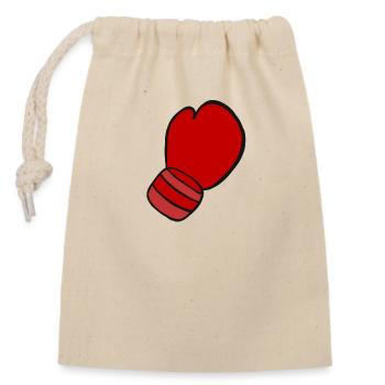 Gant de boxe boxeur arts martiaux gants de boxe - Sac cadeau en coton avec cordon (14 x 20 cm) - nature - Devant