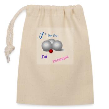 J Men Crazy, I Have Petanque - Closable cotton gift bag (14x20cm) - nature - Front