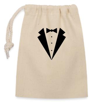 Bow tie chic gift occasion children beautiful suit - Closable cotton gift bag (14x20cm) - nature - Front