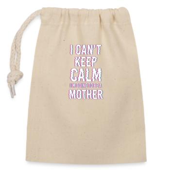 Parents parenting - Closable cotton gift bag (14x20cm) - nature - Front
