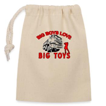 Camions - Sac cadeau en coton avec cordon (14 x 20 cm) - nature - Devant