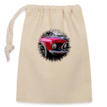 Voiture - Sac cadeau en coton avec cordon (14 x 20 cm) - nature - Devant