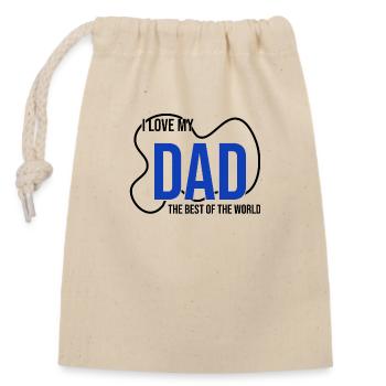 meilleur papa du monde - Sac cadeau en coton avec cordon (14 x 20 cm) - nature - Devant