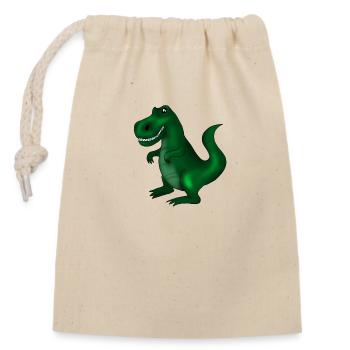 Dinosaure - Sac cadeau en coton avec cordon (14 x 20 cm) - nature - Devant