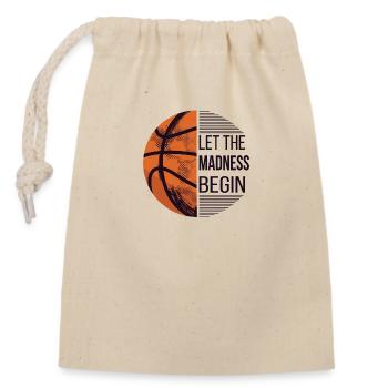 Let The Madness Begin - Basketball I - Closable cotton gift bag (14x20cm) - nature - Front