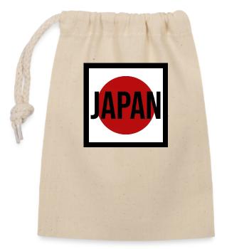 drapeau du Japon - Sac cadeau en coton avec cordon (14 x 20 cm) - nature - Devant