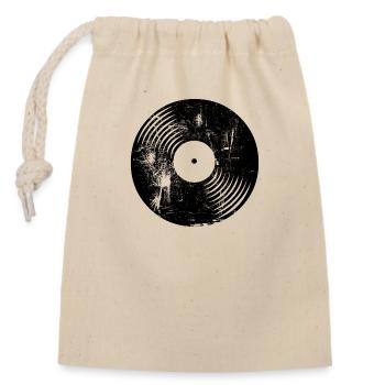 Musique Vinyle Rock Classique Vintage - Sac cadeau en coton avec cordon (14 x 20 cm) - nature - Devant