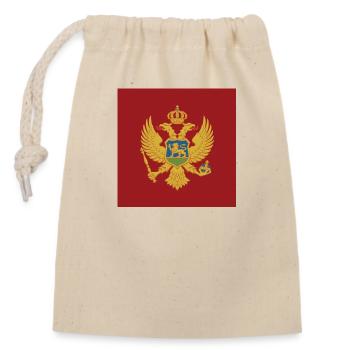 Montenegro Flagge, montenegrinische patriotische Geschenk - Verschließbarer Geschenkbeutel aus Baumwolle (14x20cm) - Natur - Vorne