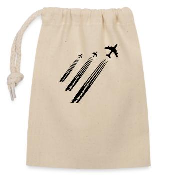 Airplane Pilot Pilot Spotter Aviation - Closable cotton gift bag (14x20cm) - nature - Front