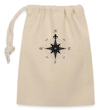 Wind Rose - compass - retro - Closable cotton gift bag (14x20cm) - nature - Front