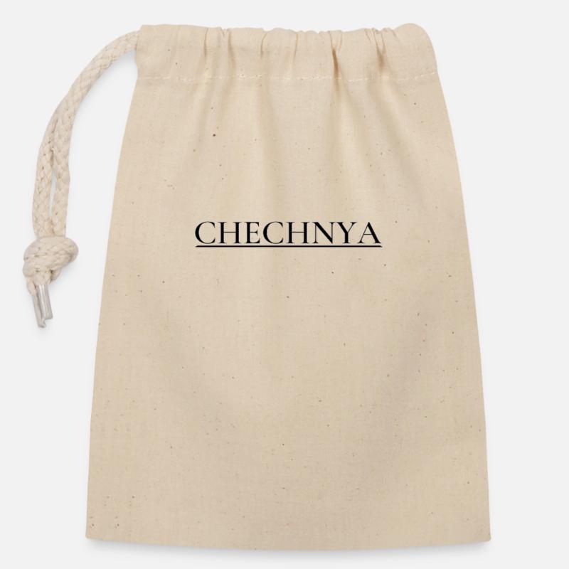 CHECHNYA - Sac cadeau en coton avec cordon (14 x 20 cm) - nature