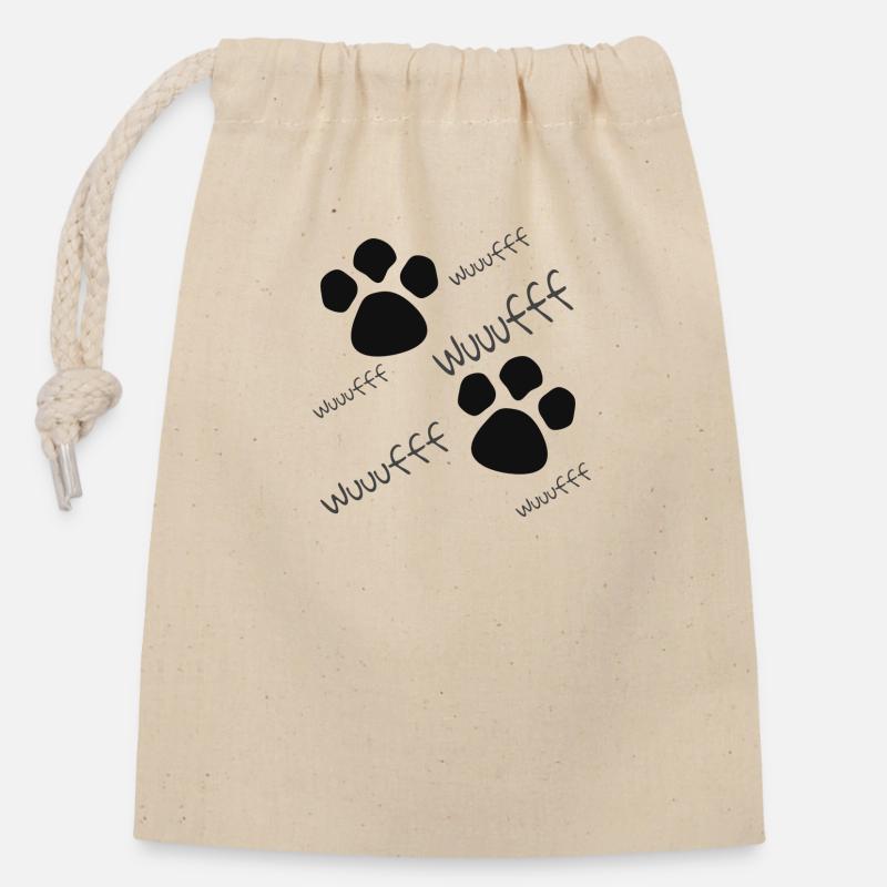 Hunde Pfoten Mädchen jungen und Baby Pullover - Verschließbarer Geschenkbeutel aus Baumwolle (14x20cm) - Natur