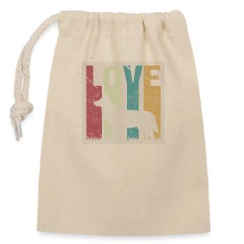Harzer Renard Love Retro Vintage - Sac cadeau en coton avec cordon (14 x 20 cm) - nature - Devant