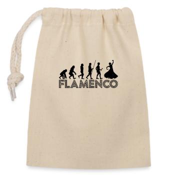Flamenco Evolution 2 - Black - Verschließbarer Geschenkbeutel aus Baumwolle (14x20cm) - Natur - Vorne