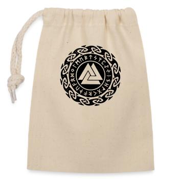 Wikinger Rune Valknut Wotansknoten - Verschließbarer Geschenkbeutel aus Baumwolle (14x20cm) - Natur - Vorne