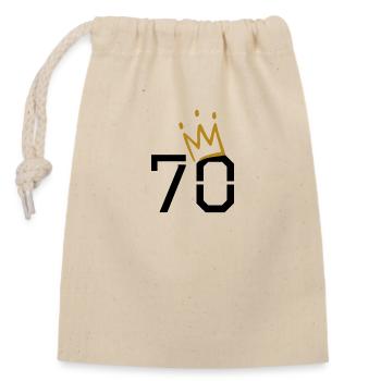 Anniversaire de 70 ans - Sac cadeau en coton avec cordon (14 x 20 cm) - nature - Devant