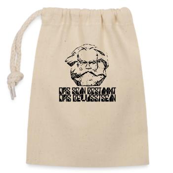 Karl Marx Zitat | Sein bestimmt Bewusstsein - Verschließbarer Geschenkbeutel aus Baumwolle (14x20cm) - Natur - Vorne