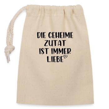 Die geheime Zutat ist immer Liebe - Verschließbarer Geschenkbeutel aus Baumwolle (14x20cm) - Natur - Vorne