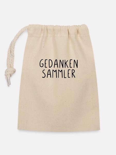 Gedanken Sammler - Verschließbarer Geschenkbeutel aus Baumwolle (14x20cm) - Natur
