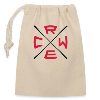 X Crew Logo - Closable cotton gift bag (14x20cm) - nature - Front
