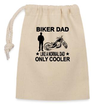 Motorrad - Verschließbarer Geschenkbeutel aus Baumwolle (14x20cm) - Natur - Vorne