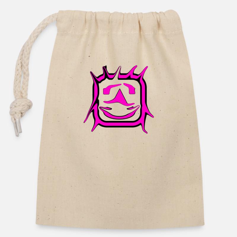 Été - Sac cadeau en coton avec cordon (14 x 20 cm) - nature