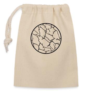 Cracks Pattern Planet Ball - Closable cotton gift bag (14x20cm) - nature - Front