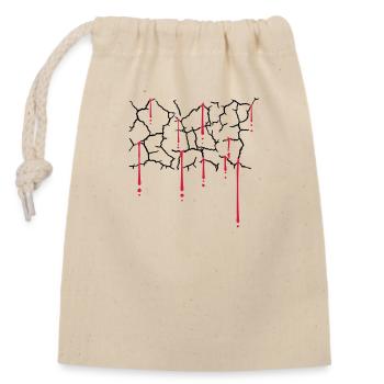 Blood Drops Cracks Pattern - Closable cotton gift bag (14x20cm) - nature - Front