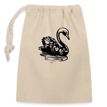 Élégant cygne vintage sur l’eau - Sac cadeau en coton avec cordon (14 x 20 cm) - nature - Devant
