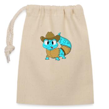 Cowboy Gecko - Closable cotton gift bag (14x20cm) - nature - Front