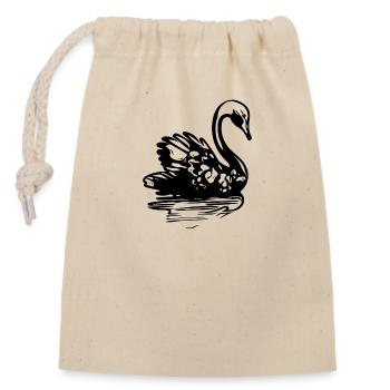 Élégant cygne vintage sur l’eau - Sac cadeau en coton avec cordon (14 x 20 cm) - nature - Devant