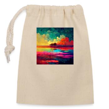 colorful paradise - Verschließbarer Geschenkbeutel aus Baumwolle (14x20cm) - Natur - Vorne