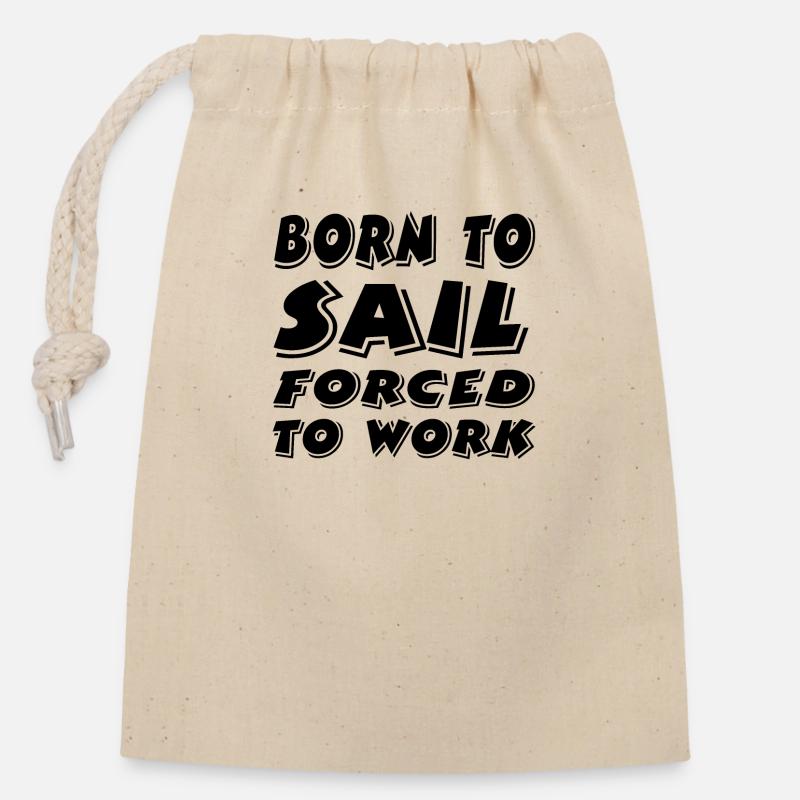 Sail - Closable cotton gift bag (14x20cm) - nature