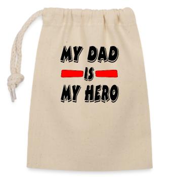Father - Closable cotton gift bag (14x20cm) - nature - Front