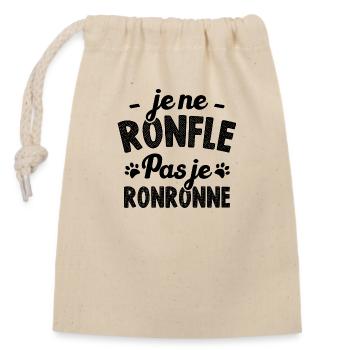 Je ne ronfle pas je ronronne - Sac cadeau en coton avec cordon (14 x 20 cm) - nature - Devant