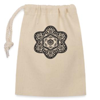Geometrische Mandala Blumen Muster Form - Verschließbarer Geschenkbeutel aus Baumwolle (14x20cm) - Natur - Vorne