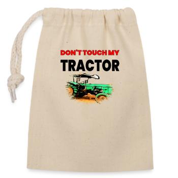 Tractor - Closable cotton gift bag (14x20cm) - nature - Front